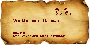 Vertheimer Herman névjegykártya