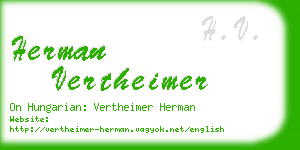 herman vertheimer business card